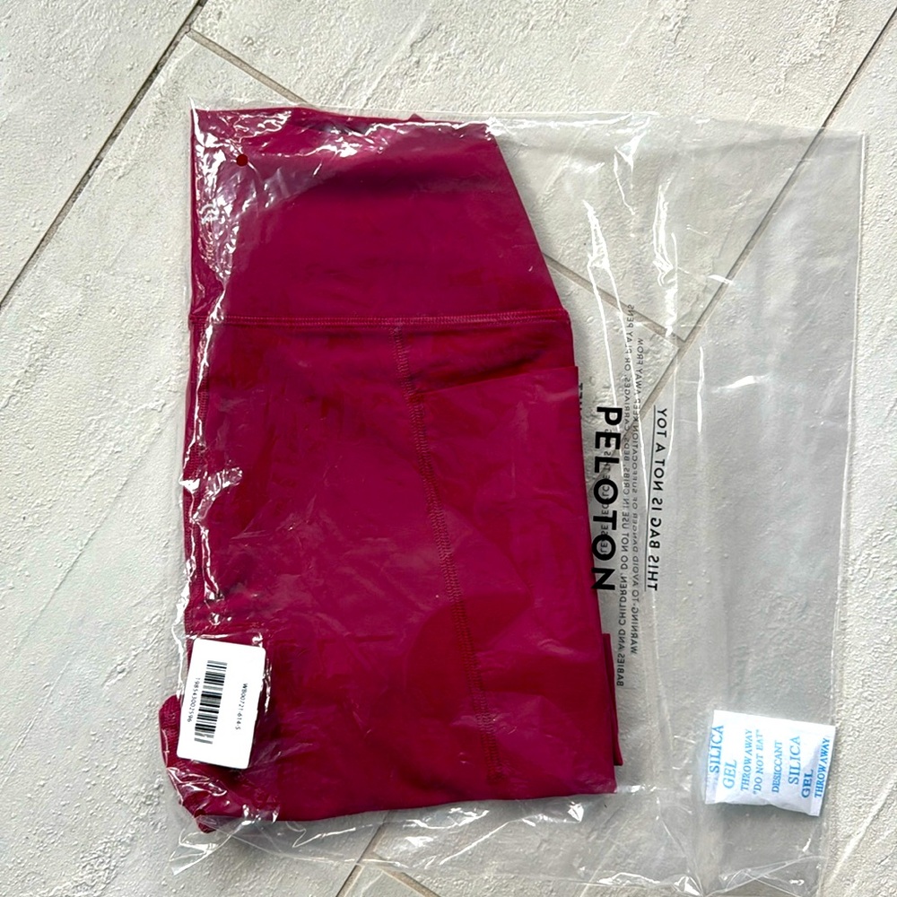 Peloton bike shorts, *raspberry color*